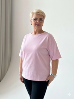 A casual, loose-fitting t-shirt with dropped shoulders.