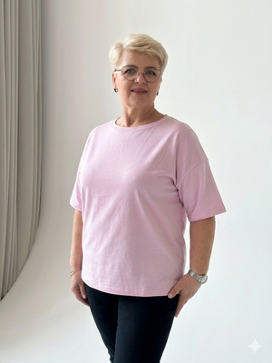 A casual, loose-fitting t-shirt with dropped shoulders.